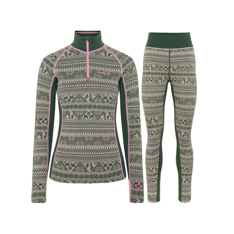 Kari Traa Tale Half Zip Skiundertøj Sæt Dame - Thyme Green - XL