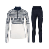 Kari Traa Vilma Half Zip High Waist Skiundertøj Sæt Dame - Natural White / Royal