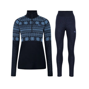 Kari Traa Vilma Half Zip High Waist Skiundertøj Sæt Dame - Sea - XL