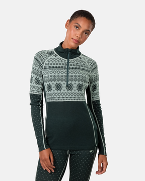 Kari Traa Vilma Half Zip Skiundertøj Sæt Dame - Pine Green -