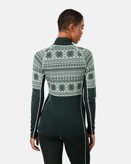 Kari Traa Vilma Half Zip Skiundertrøje Dame - Pine Green -