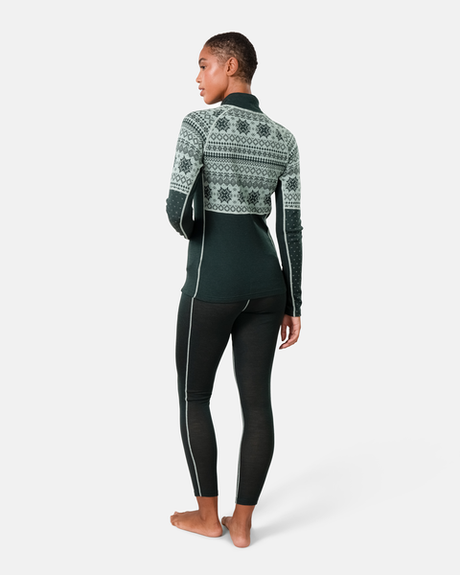 Kari Traa Vilma Half Zip Skiundertrøje Dame - Pine Green -