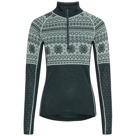 Kari Traa Vilma Half Zip Skiundertrøje Dame - Pine Green -