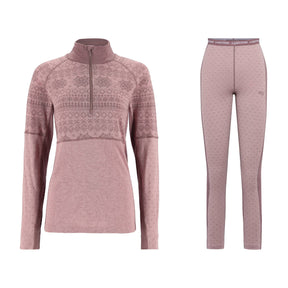 Kari Traa Vilma Half Zip Skiundertøj Sæt Dame - Prim Pink - XL