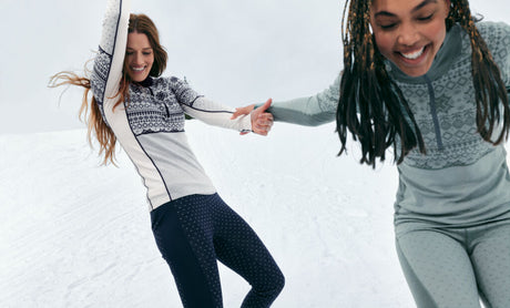 Kari Traa Vilma Half Zip High Waist Skiundertøj Sæt Dame - Natural White / Royal -