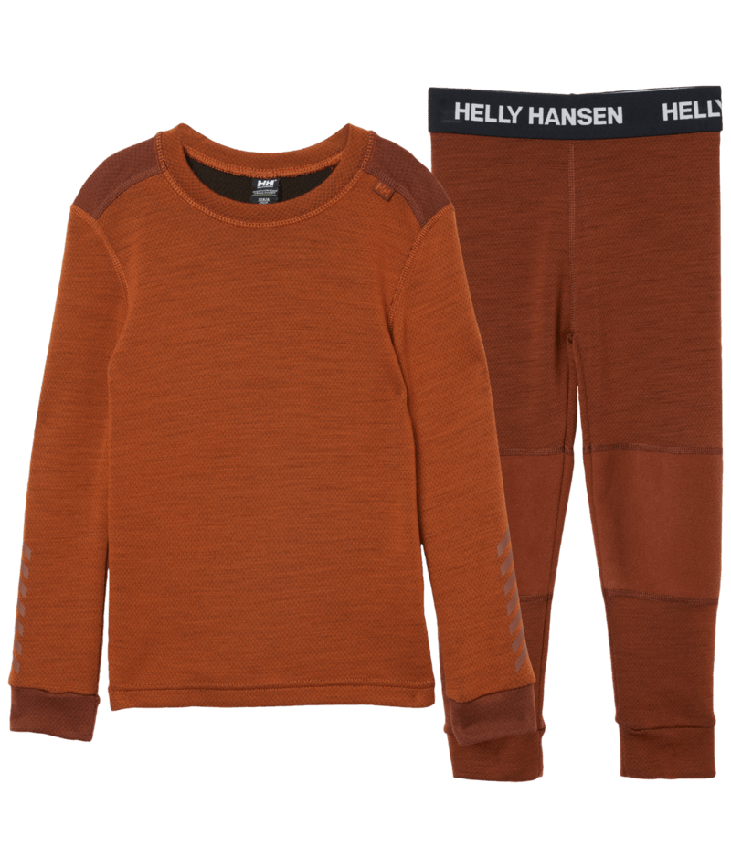 Helly Hansen Kids' LIFA® Merino Wool Base Layer Set Skiundertøj Børn - Ginger Biscuit