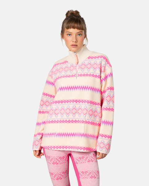 Kari Traa Ruthie Midlayer Half Zip Fleecetrøje Dame - Bjerk White - Bjerk