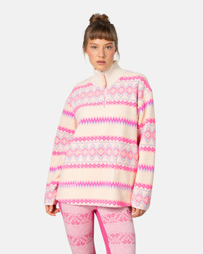 Kari Traa Ruthie Midlayer Half Zip Fleecetrøje Dame - Bjerk White - Bjerk
