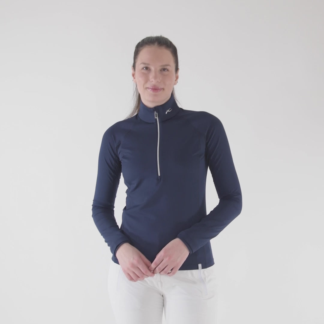 Kjus Women's Trace 2.0 Midlayer Half-Zip Dame - Deep Ruby/Black