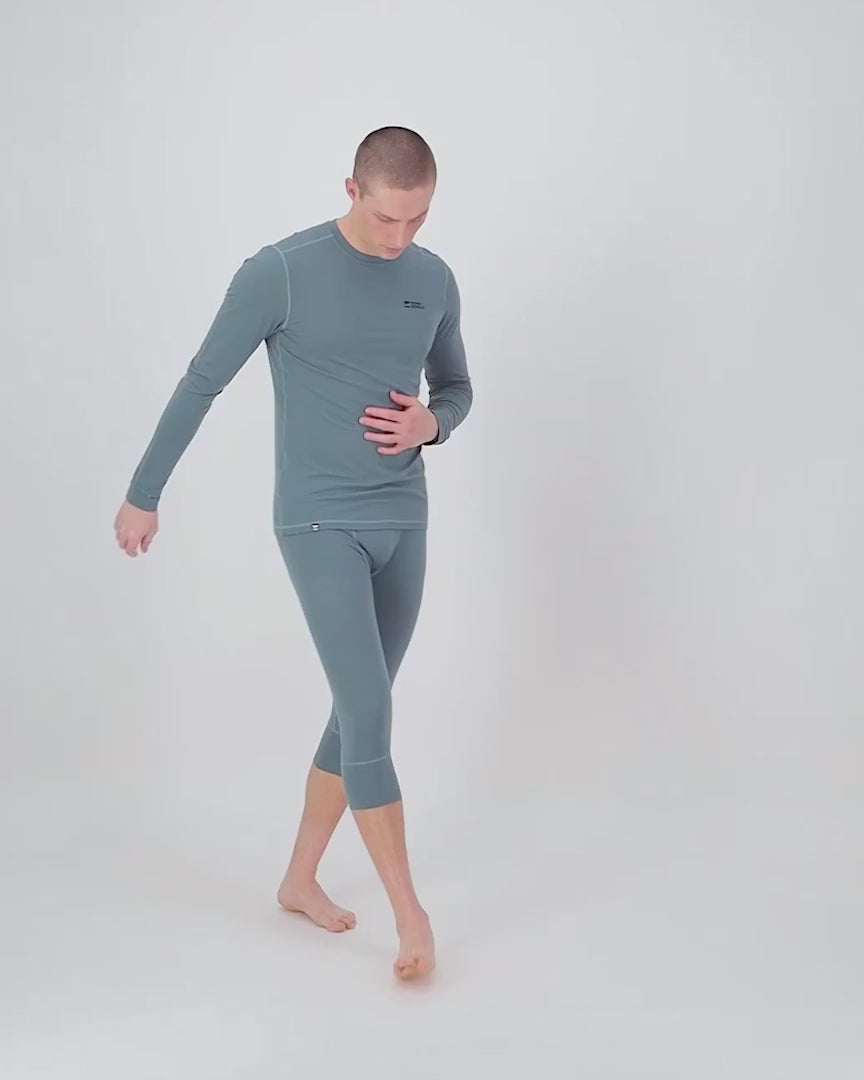 Mons Royale Cascade Merino Base Layer Long Sleeve Skiundertrøje Herre - Burnt Sage