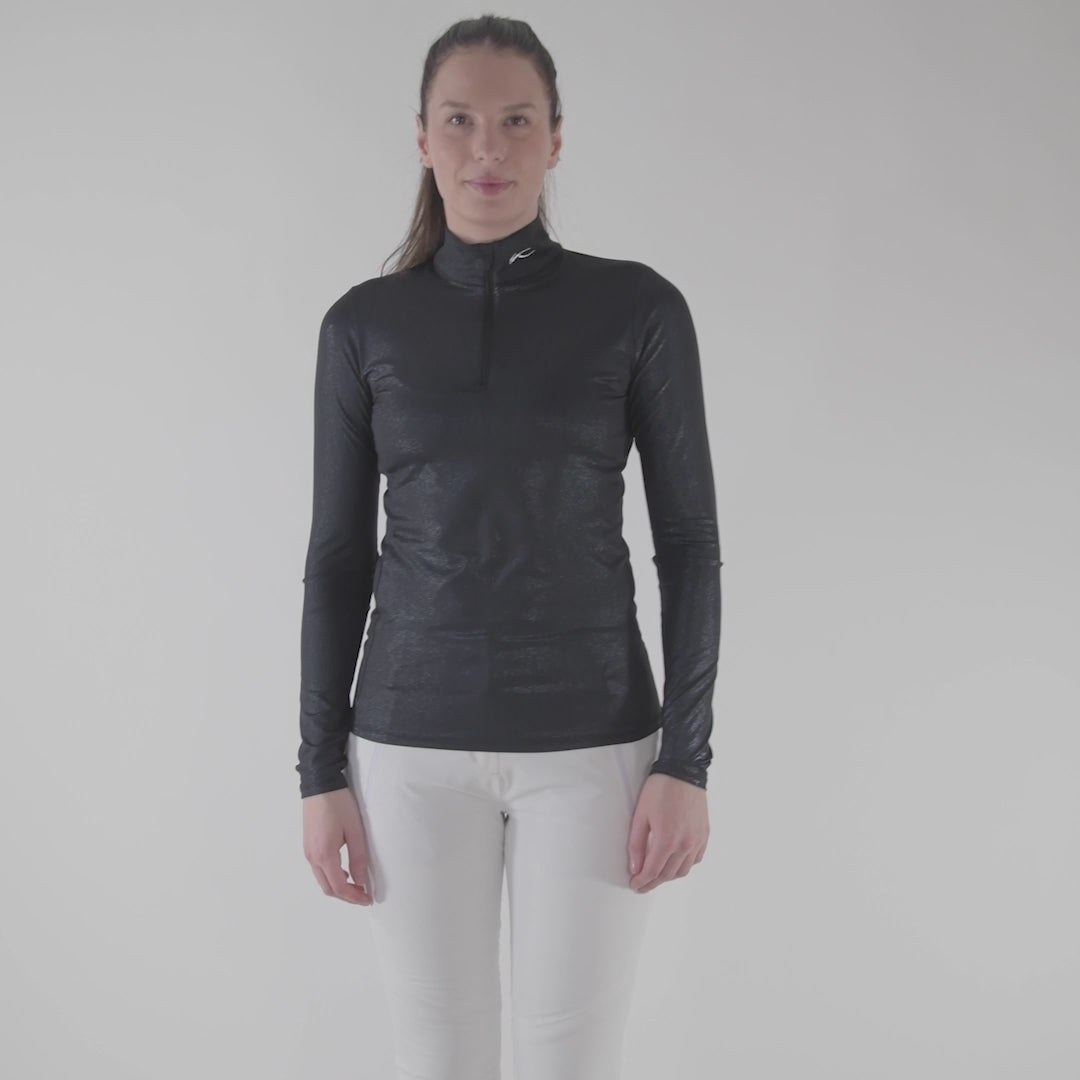 Kjus Women's Motion Print Half-Zip Midlayer Dame - KJUS Navy/White