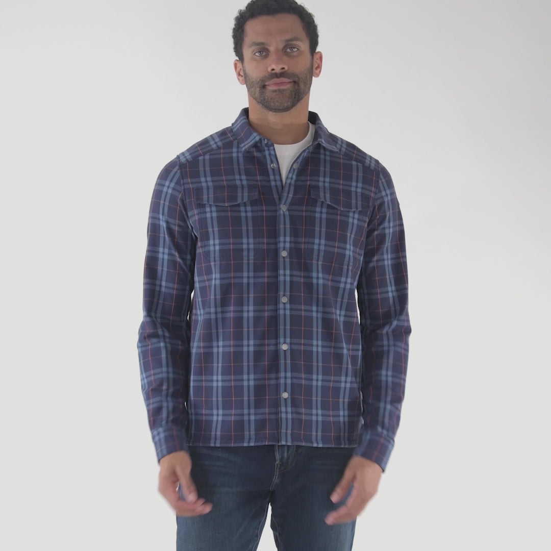 Kjus Men's Ray Warm Shirt Skjorte Herre - KJUS Navy/Admiral Blue