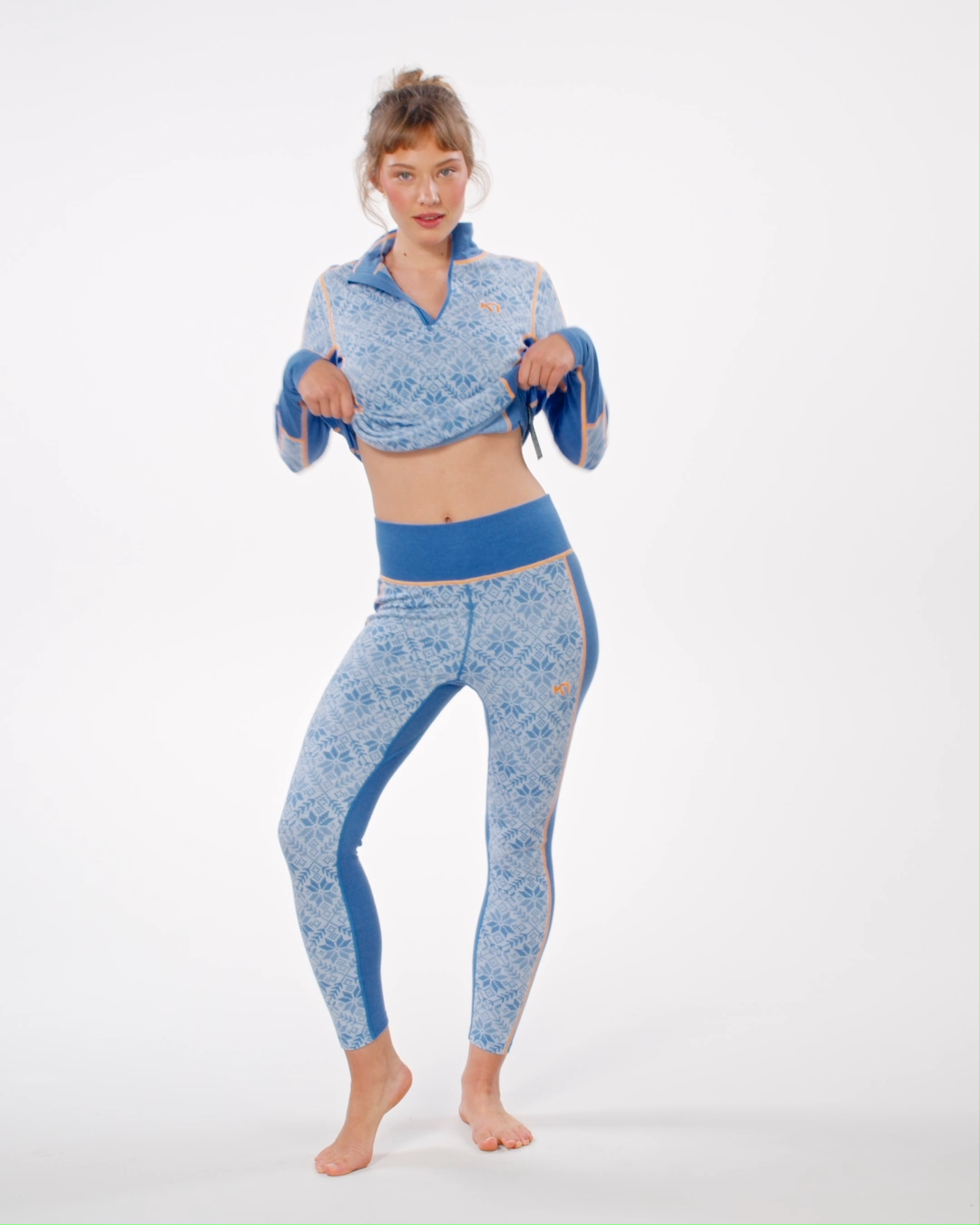 Kari Traa Anna High Waist Base Layer Pants Skiunderbukser Dame - Sea