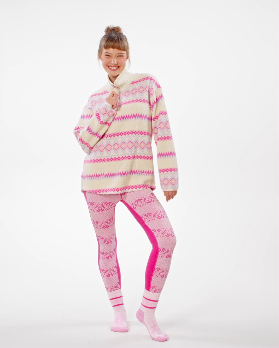 Kari Traa Ruthie Midlayer Half Zip Fleecetrøje Dame - Bjerk White