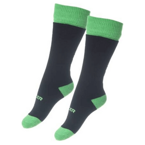 Seger Solid Merino Uld Skistrømper Børn - Black/Green - Black Green