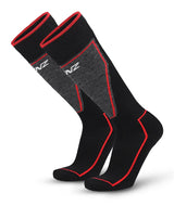 Lenz Skiing Performance Ski Socks 2-pak Skisokker Dame / Herre - Black / Red - Black Red