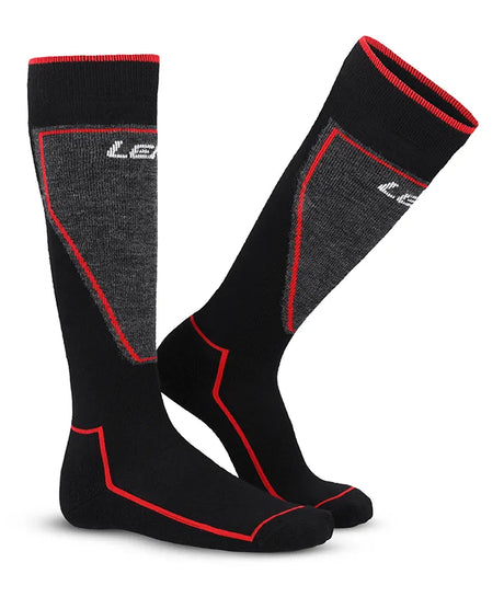 Lenz Skiing Performance Ski Socks 2-pak Skisokker Dame / Herre - Black / Red -