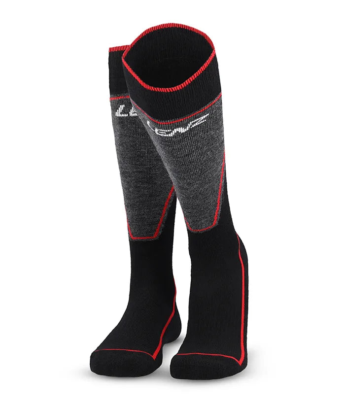 Lenz Skiing Performance Ski Socks 2-pak Skisokker Dame / Herre - Black / Red -