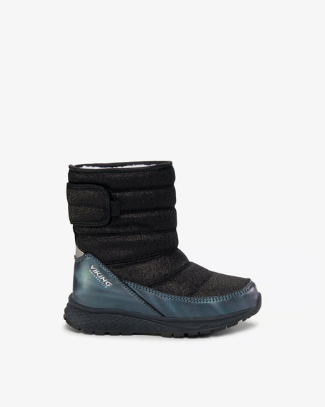 Viking Equip Glitter Warm WP Pull-on Vinterstøvler Børn - Black - Black