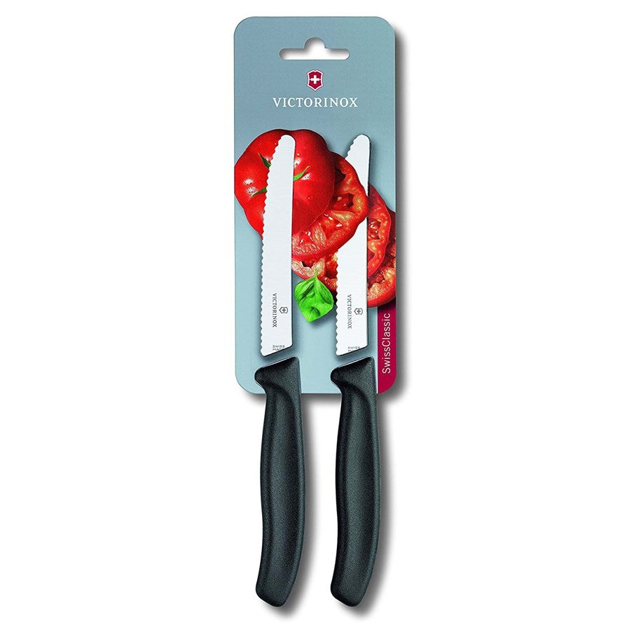 Victorinox Swiss Classic Tomat- og Bordkniv - 2 stk - Sort