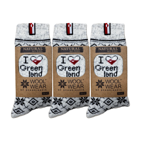 Woolwear Uldsokker - I love Greenland - 3-pak - 43-46