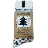 Woolwear Julesokker med Juletræ Hvid 3-pak - 43-46