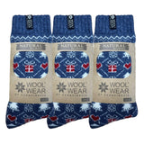 Woolwear Julesokker med pakke og dansk flag 3-pak - 43-46