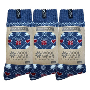 Woolwear Julesokker med pakke og dansk flag 3-pak - 43-46
