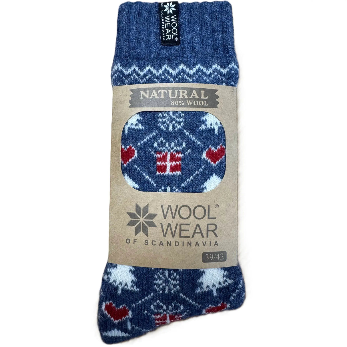 Woolwear Julesokker med pakke og dansk flag 3-pak -