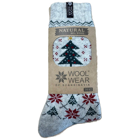 Woolwear Julesokker med Juletræ Grå 5-pak - 43-46