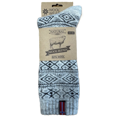 Woolwear Ragsokker med norsk flag - Grå / Koks - 43-46