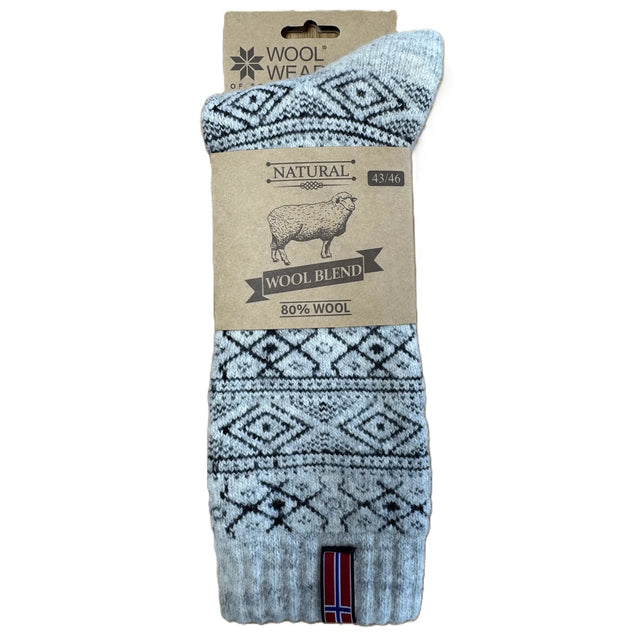 Woolwear Ragsokker med norsk flag - Grå / Koks - 43-46