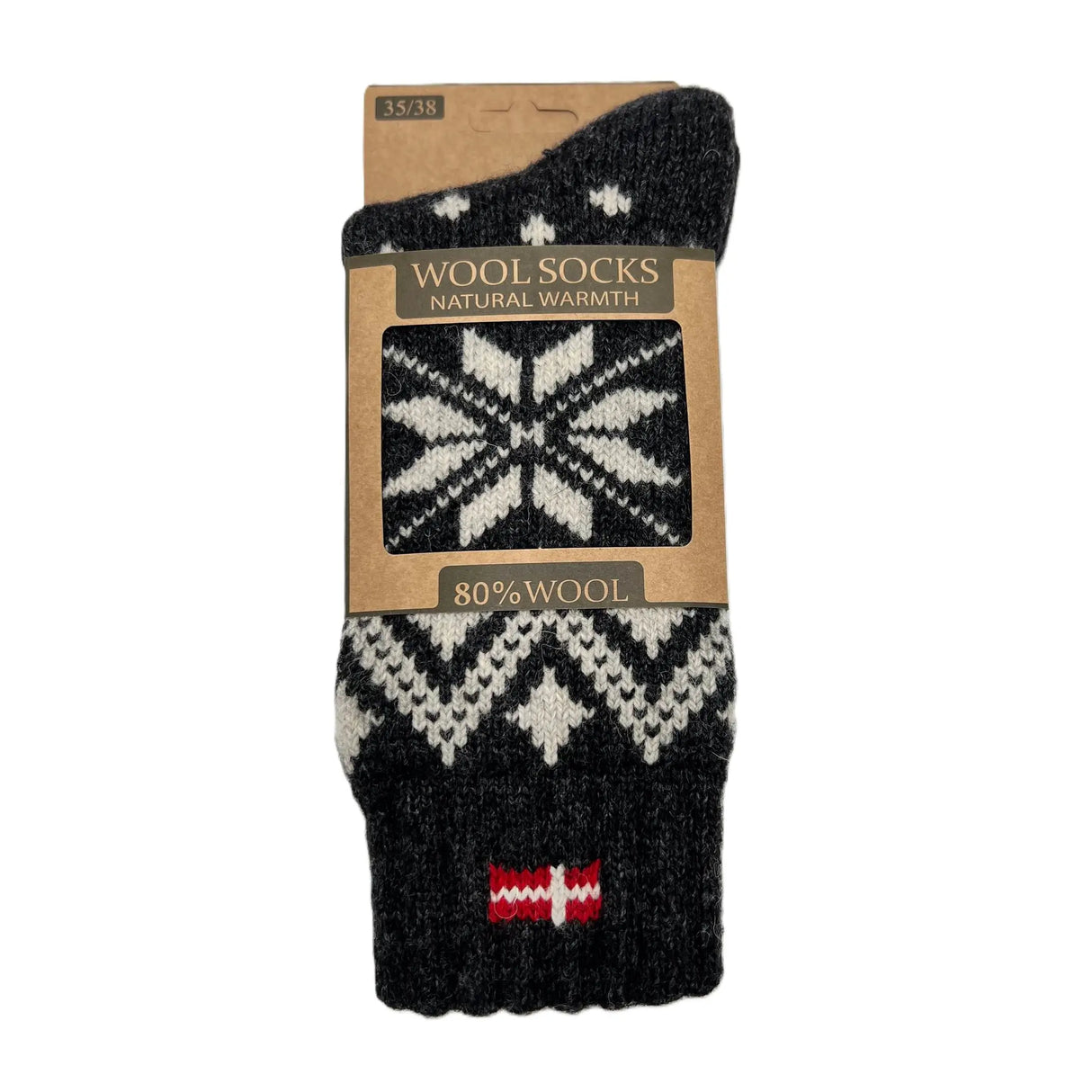 Woolwear Ragsokker med dansk flag - Koksgrå - Koksgrå