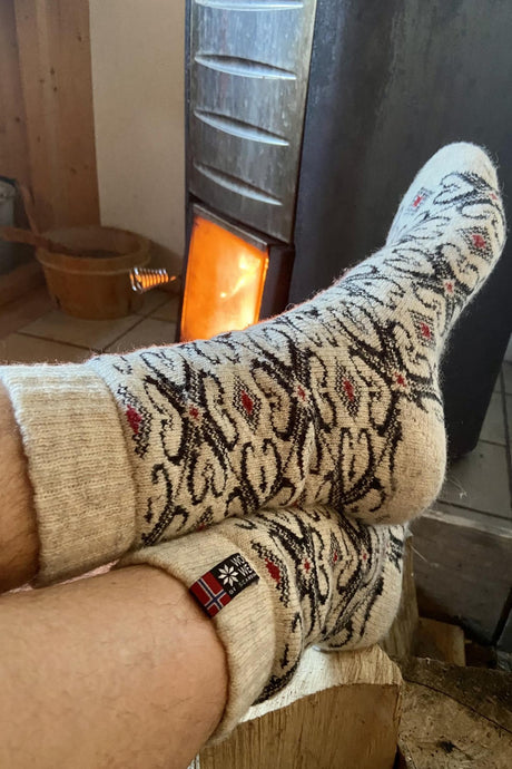 Woolwear Ragsokker "Hjerter" 80% Uld -