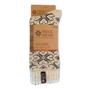 Woolwear Ragsokker "Hjerter" 80% Uld - Grey