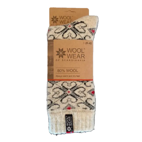 Woolwear Ragsokker "Hjerter" 80% Uld - Grey