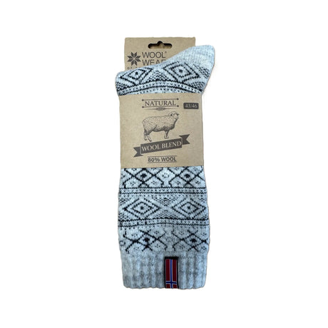 Woolwear Ragsokker med norsk flag grå/koks - 43-46