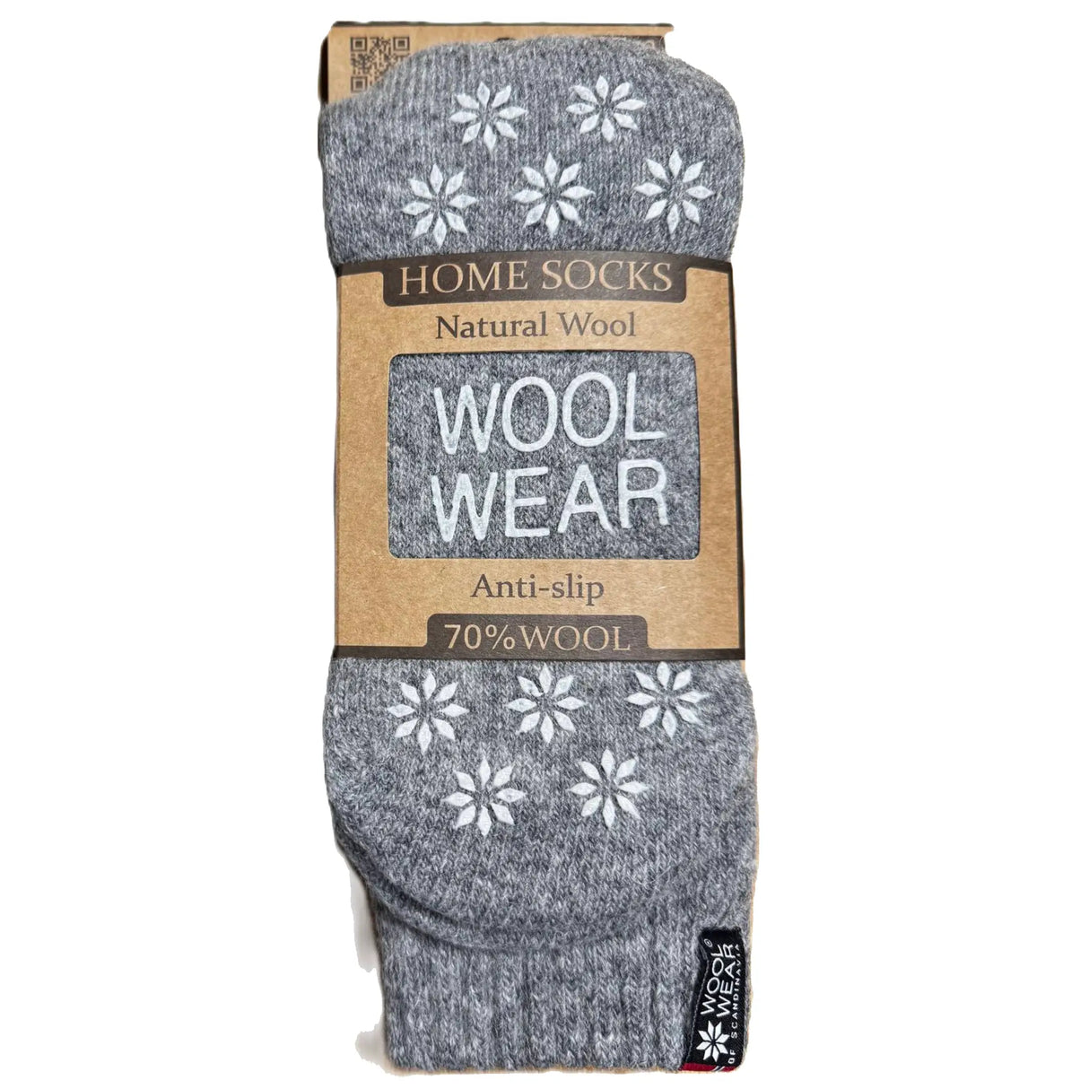Woolwear skridsikre sokker med silikone dupper - Dark Grey - 43-46
