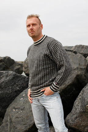 Norwool Færøsk Sweater i 100% Ren Ny Uld - Koks - 3XL