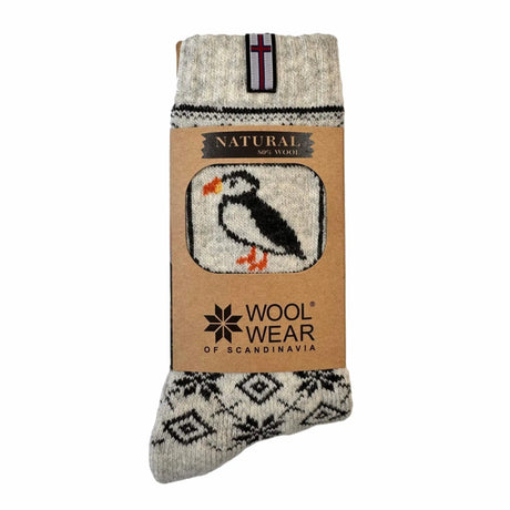 Woolwear Uldsokker Puffin med Søpapegøje - 43-46