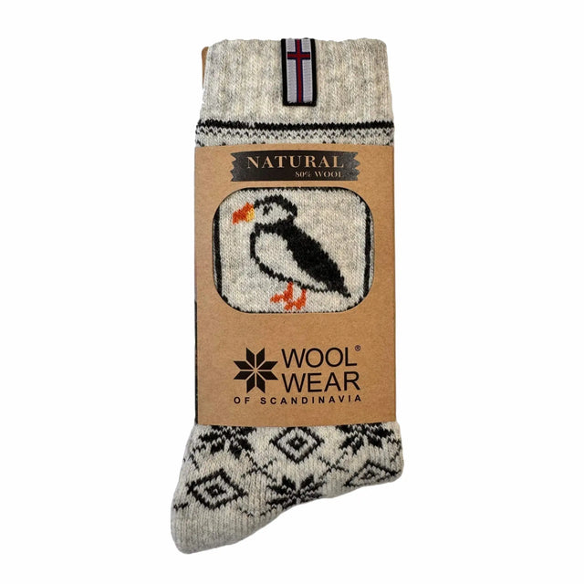 Woolwear Uldsokker Puffin med Søpapegøje - 43-46