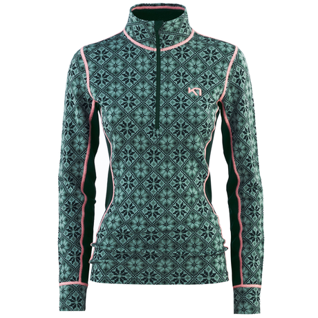 Kari Traa Rose Half Zip Baselayer Top Skiundertrøje Dame - Murk Green