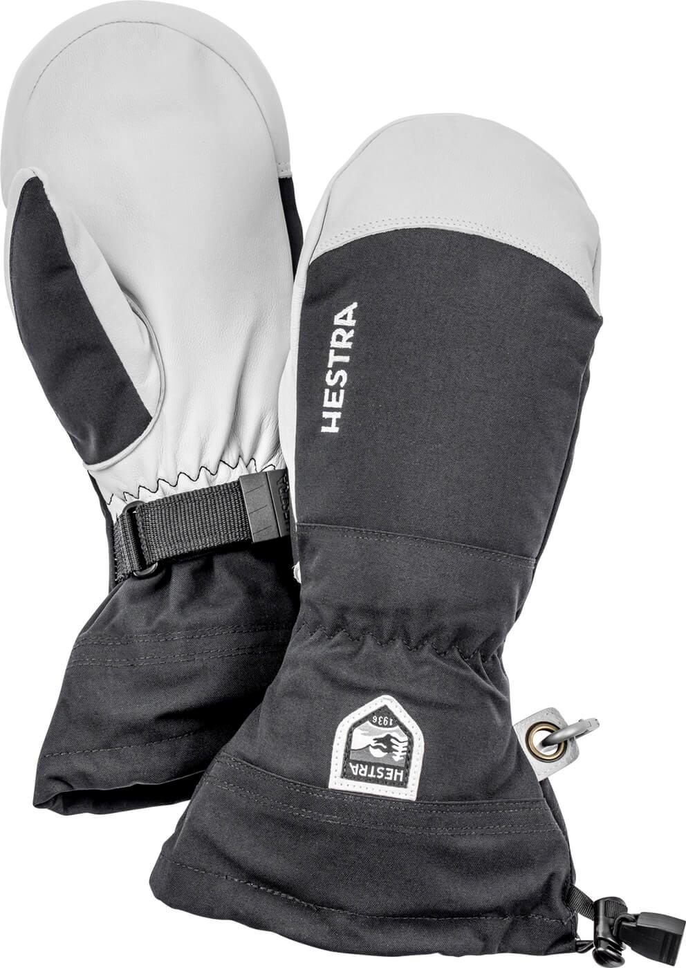 Hestra Army Leather Heli Ski Mitt Skiluffer Dame / Herre - Black - Black