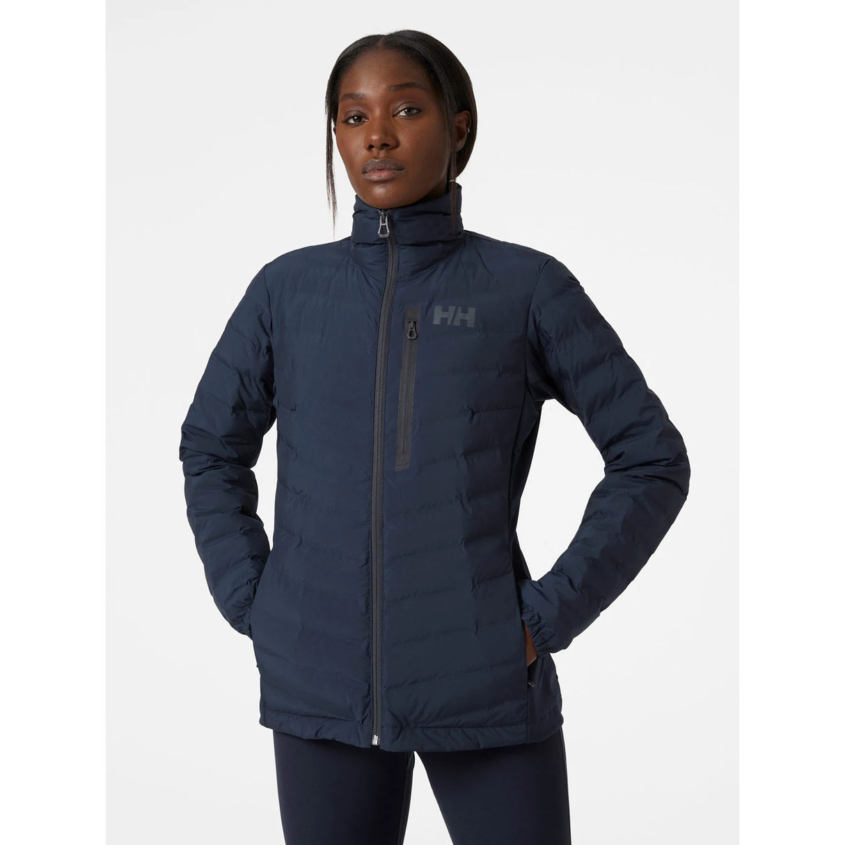 Helly Hansen W HP Hybrid Insulator Jakke - Navy Med Sort Logo -