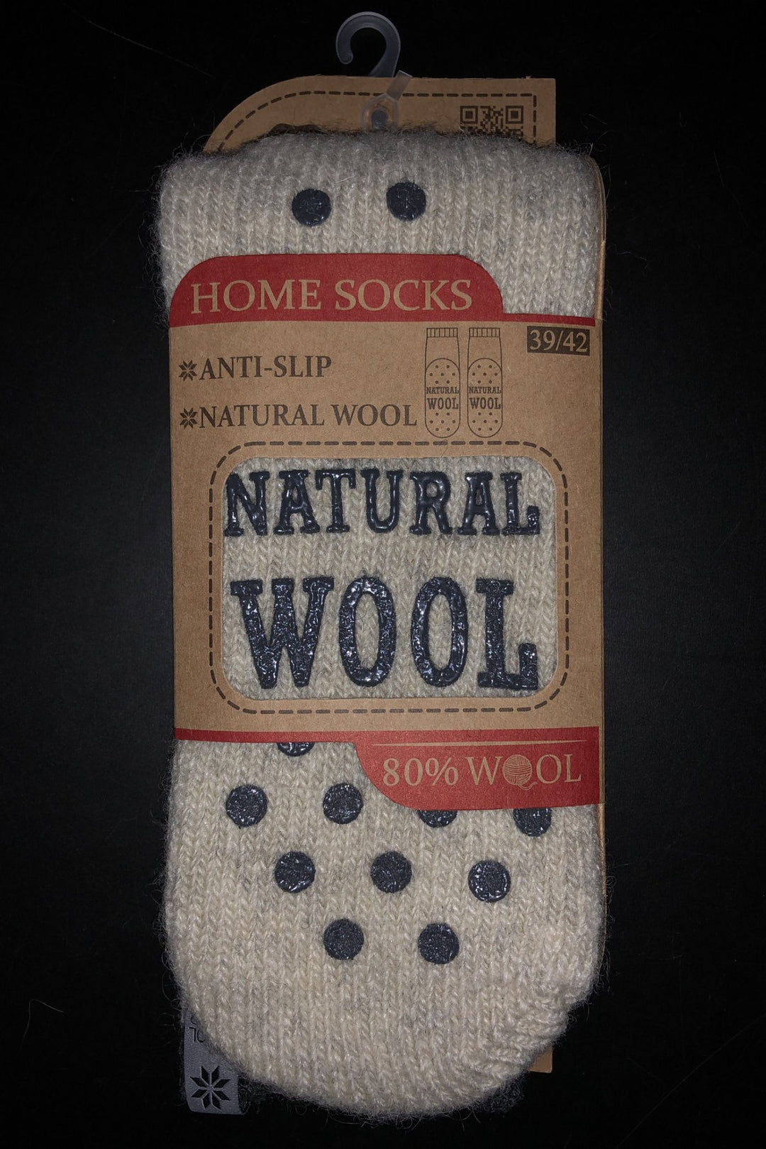 Woolwear skridsikre sokker med silikone dupper - Lysegrå