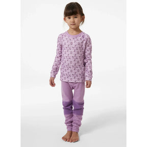 Helly Hansen Kids' HH Graphic LIFA® Merino Base Layer Set Skiundertøj Børn - Wisteria Purple - Wisteria Purple
