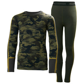 Helly Hansen Juniors' LIFA® Merino Midweight Base Layer Set Skiundertøj Børn - Pine Green - Pine Green
