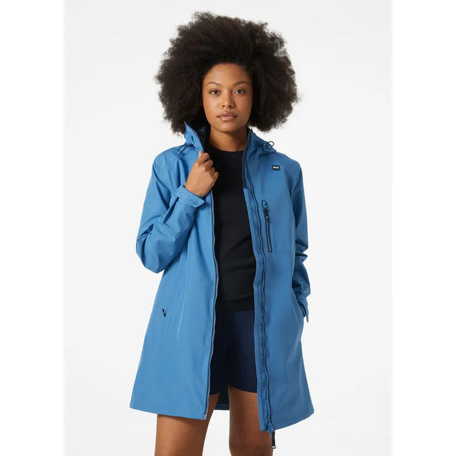 Helly Hansen Women's Long Belfast Jacket Regnjakke Dame - Azurite - Azurite