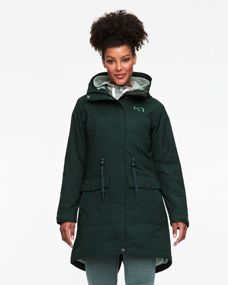 Kari Traa Tvinde Parka Damejakke - Pine Dark Green -