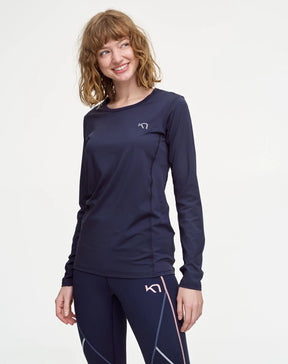 Kari Traa Nora Long Sleeve Langærmet Træningstop Dame - Marin - XL